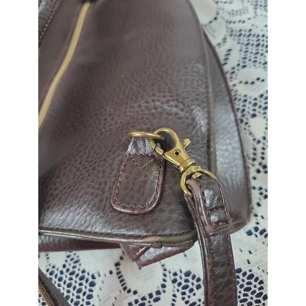 Relic Fossil Backpack/Purse‎ Brown Leather Zippered Pockets Adjustable Straps